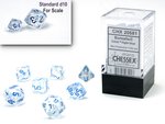 Chessex - Mini Polyhedral Set (7) - Borealis Icicle/Light Blue Luminary-gaming-The Games Shop