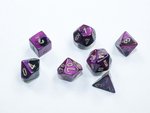 Chessex - Mini Polyhedral Set (7) - Gemini Black-Purple/Gold-gaming-The Games Shop