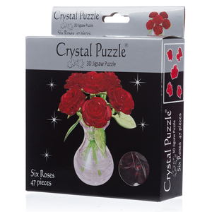 3D Crystal Puzzle - Red Roses