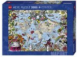 Heye - 2000 piece Map Art - Quirky World-jigsaws-The Games Shop