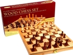 Chess Set - 18" Wooden Folding Inlaid-chess-The Games Shop