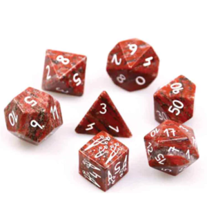 Level up Dice - Polyhedral Set (7) - Shiitake Red Granite