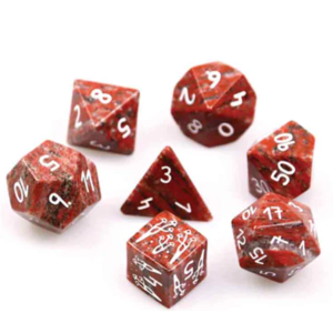 Level up Dice - Polyhedral Set (7) - Shiitake Red Granite