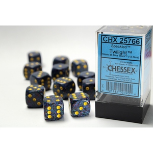 CHESSEX DICE - 16MM D6 (12) SPECKLED TWILIGHT