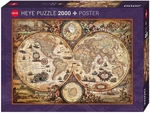 Heye - 2000 piece Map Art - Vintage World-jigsaws-The Games Shop