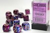 CHESSEX DICE - 16MM D6 (12) GEMINI BLUE-PURPLE/GOLD-board games-The Games Shop