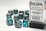 CHESSEX DICE - 16MM D6 (12) GEMINI STEEL-TEAL/WHITE