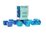 CHESSEX DICE - 16MM D6 (12) GEMINI LUMINARY BLUE-BLUE/LIGHT BLUE