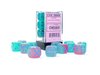 CHESSEX DICE - 16MM D6 (12) GEMINI LUMINARY GREEN-PINK/BLUE-board games-The Games Shop