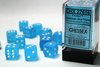 CHESSEX DICE - 16MM D6 (12) FROSTED CARIBBEAN BLUE/WHITE-accessories-The Games Shop