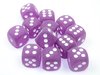 CHESSEX DICE - 16MM D6 (12) FROSTED PURPLE/WHITE-accessories-The Games Shop