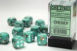 CHESSEX DICE - 16MM D6 (12) MARBLE OXI-COPPER/WHITE-accessories-The Games Shop