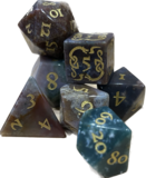 Level up Dice - Polyhedral Set (7) - Draconik Indian Agate-accessories-The Games Shop