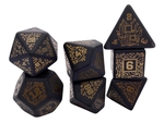 Level up Dice - Polyhedral Set (7) - Gold Ionised Obsidian Chip-gaming-The Games Shop