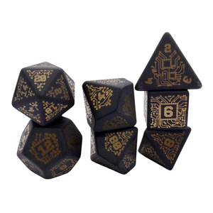 Level up Dice - Polyhedral Set (7) - Gold Ionised Obsidian Chip