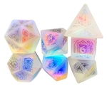 Level up Dice - Polyhedral Set (7) - Cathedral Raised Holographic-gaming-The Games Shop