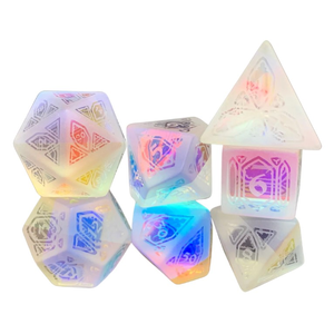 Level up Dice - Polyhedral Set (7) - Cathedral Raised Holographic