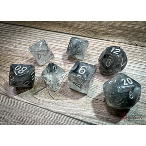 Chessex Dice Set - Polyhedral Set (7) - Borealis Light Smoke/Silver Luminary