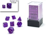 Chessex - Mini Polyhedral Set (7) - Borealis Royal Purple/Gold Luminary-gaming-The Games Shop
