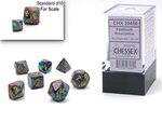 Chessex - Mini Polyhedral Set (7) - Festive Mosaic/Yellow-gaming-The Games Shop