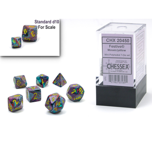 Chessex - Mini Polyhedral Set (7) - Festive Mosaic/Yellow