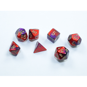 Chessex - Mini Polyhedral Set (7) - Gemini Purple-Red/Gold