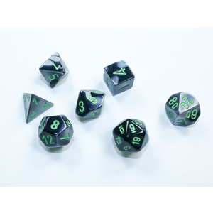 Chessex - Mini Polyhedral Set (7) - Gemini Black-Grey/Green