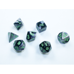 Chessex - Mini Polyhedral Set (7) - Gemini Black-Grey/Green