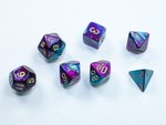 Chessex - Mini Polyhedral Set (7) - Gemini Purple-Teal/Gold-gaming-The Games Shop