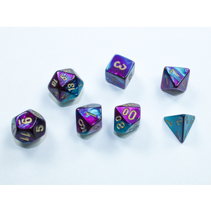 Chessex - Mini Polyhedral Set (7) - Gemini Purple-Teal/Gold