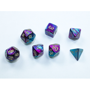 Chessex - Mini Polyhedral Set (7) - Gemini Purple-Teal/Gold