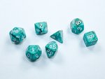 Chessex - Mini Polyhedral Set (7) - Marble Oxi-Copper/White-gaming-The Games Shop