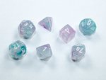 Chessex - Mini Polyhedral Set (7) - Nebula Wisteria/White Luminary-gaming-The Games Shop