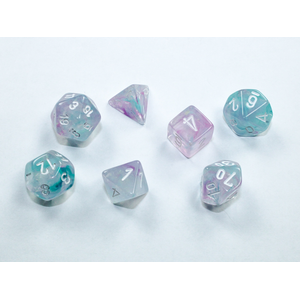 Chessex - Mini Polyhedral Set (7) - Nebula Wisteria/White Luminary