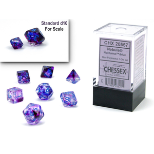 Chessex - Mini Polyhedral Set (7) - Nebula Nocturnal/Blue Luminary