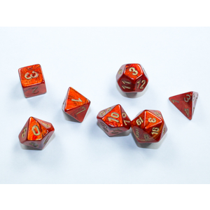 Chessex - Mini Polyhedral Set (7) - Scarab Scarlet/Gold