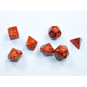 Chessex - Mini Polyhedral Set (7) - Scarab Scarlet/Gold