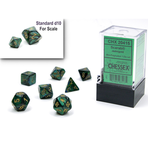 Chessex - Mini Polyhedral Set (7) - Scarab Jade/Gold