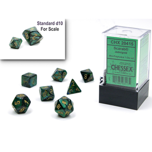 Chessex - Mini Polyhedral Set (7) - Scarab Jade/Gold