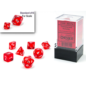 Chessex - Mini Polyhedral Set (7) - Translucent Red/White