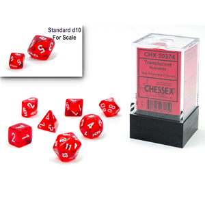 Chessex - Mini Polyhedral Set (7) - Translucent Red/White