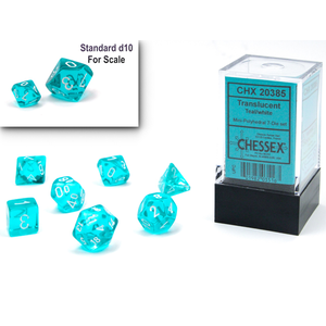 Chessex - Mini Polyhedral Set (7) - Translucent Teal/White