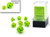 Chessex - Mini Polyhedral Set (7) - Vortex Bright Green/Black-gaming-The Games Shop