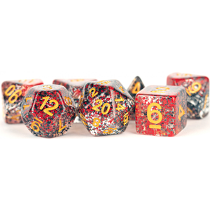 MDG Dice - Resin Polyhedral Set - Particle Red/Black
