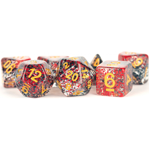 MDG Dice - Resin Polyhedral Set - Particle Red/Black