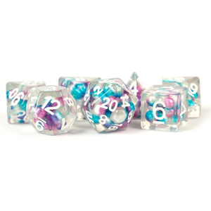 MDG Dice - Resin Polyhedral Set - Gradient Purple/Teal/White