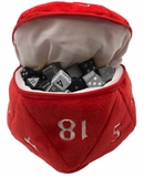 Dice Bag - PLush D20 Red & White-gaming-The Games Shop