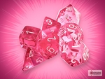 Chessex - Polyhedral Set (7) - Translucent Pink/White-gaming-The Games Shop