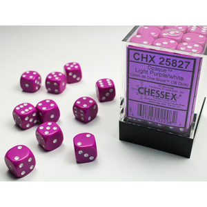 Chessex - 12mm D6 Dice Block (36) - Opaque Light Purple/White