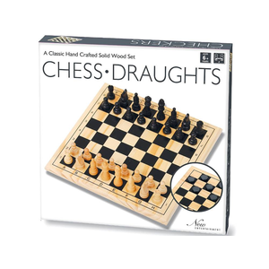 Chess and Draughts Set - Solid Wood